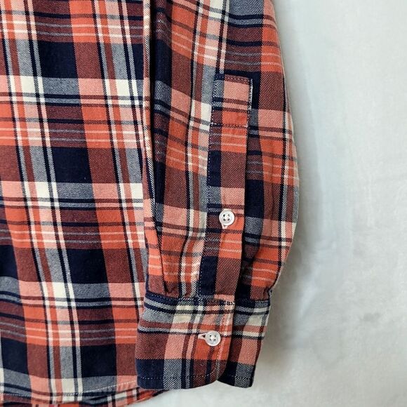 Marine Layer Plaid Flannel Button Down Shirt Size Medium - Picture 4 of 8